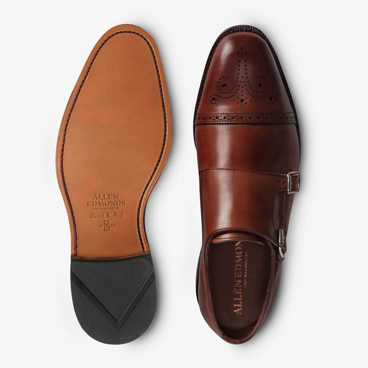 St. John's Double Monk Strap Dress Shoe - Dark Chili Leather