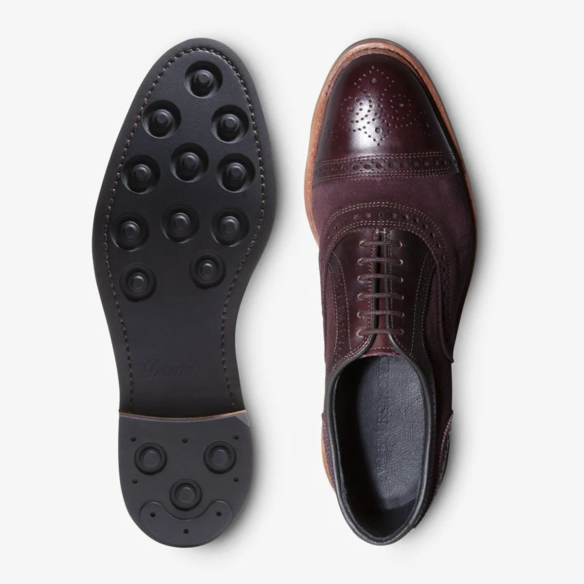 Strandmok Cap-toe Oxford with Dainite Rubber Sole - Burgundy Suede