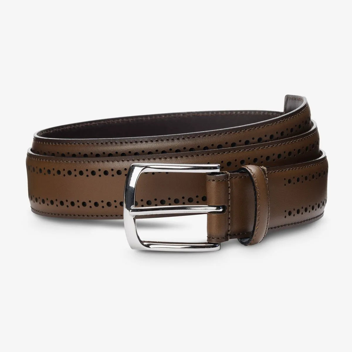 Manistee Dress Belt - Brown Leather