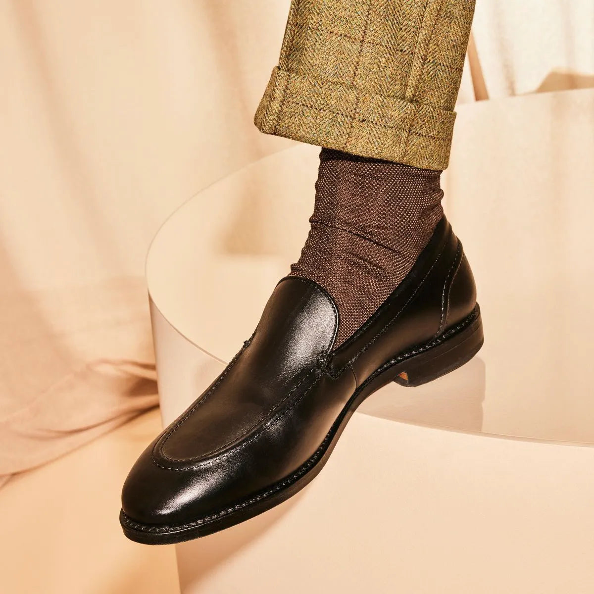 Randolph Venetian Slip-on Loafer - Black Leather