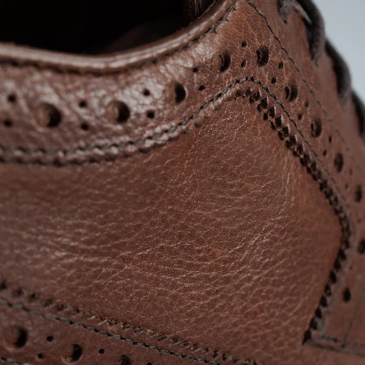 Dunes Wingtip Golf Shoe - Brown Leather