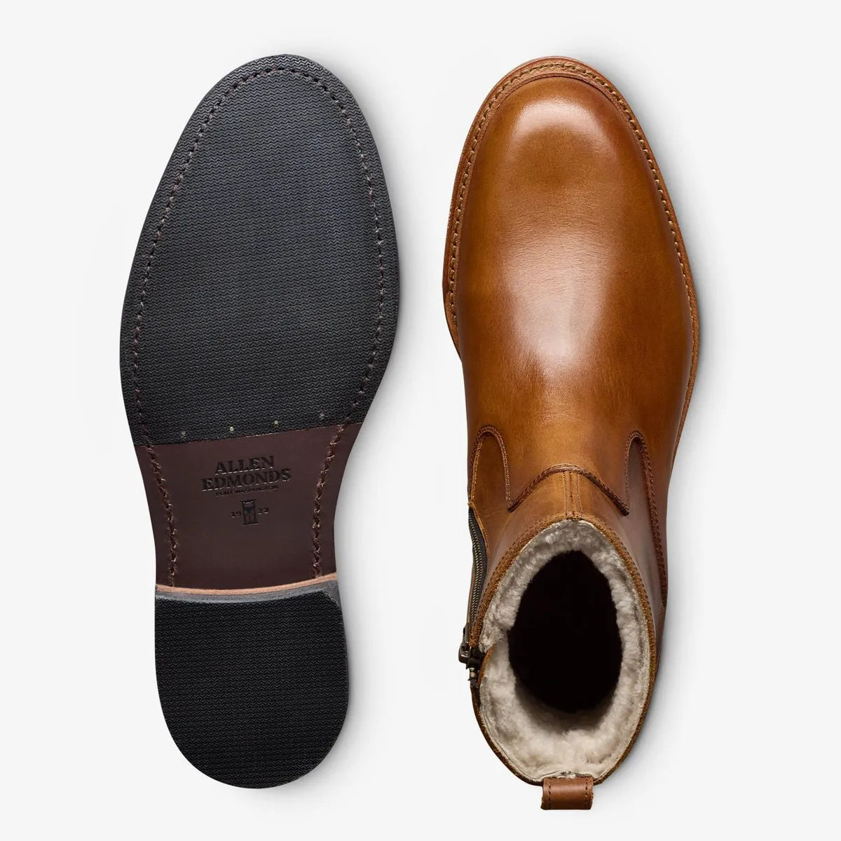 Tompkins Shearling Zip-up Boot - Pecan Leather