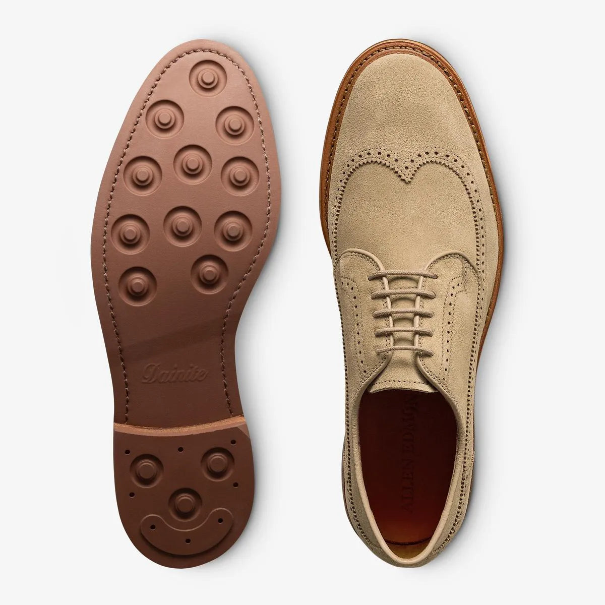 Winstonmok Wingtip Derby Dress Shoe - Bone Suede