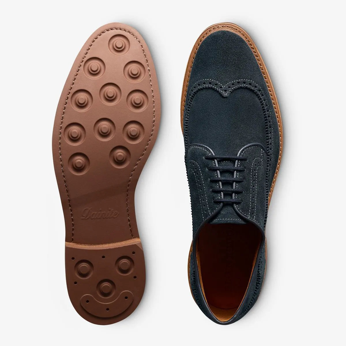 Winstonmok Wingtip Derby Dress Shoe - Navy Suede