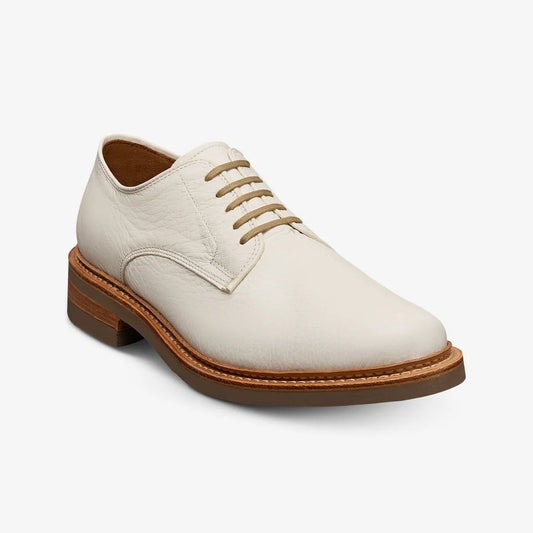 Amesbury Plain-toe Derby Dress Shoe - Off White Leather