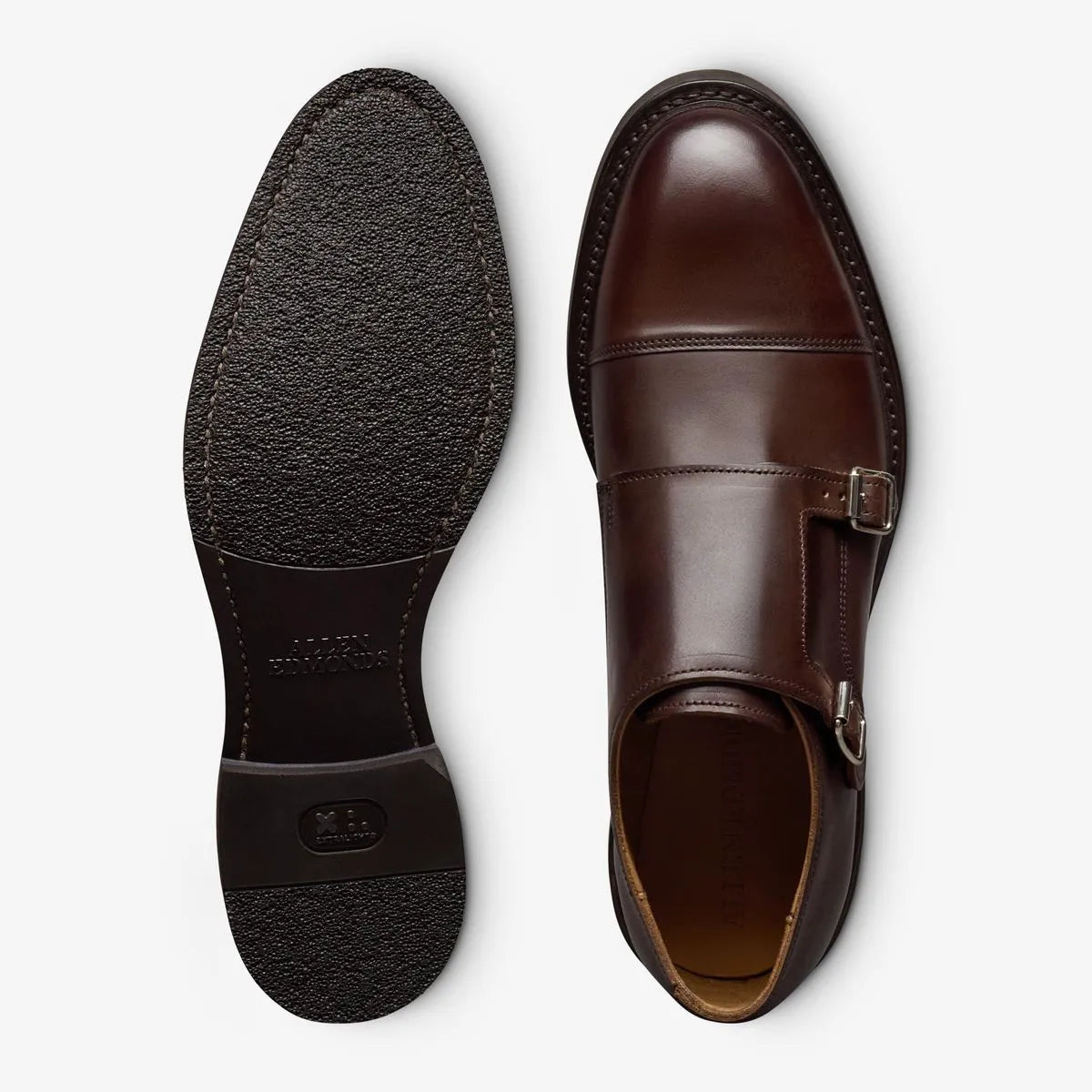 Richards Double Monk Strap Dress Shoe - Dark Brown Leather