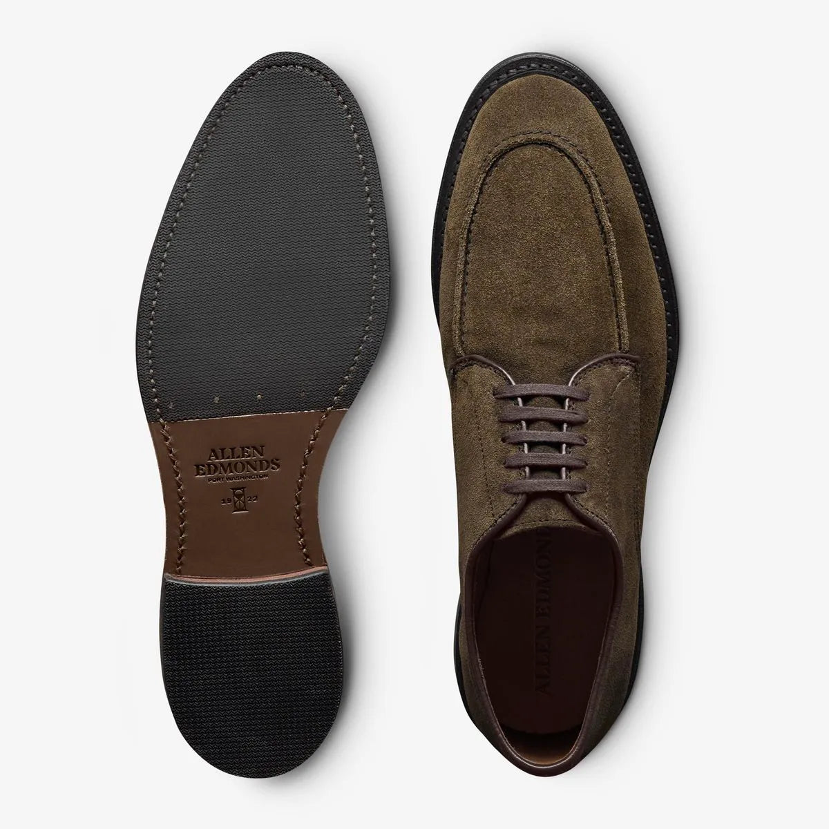 Rivington Apron-toe Derby Dress Shoe - Dark Olive Green Suede