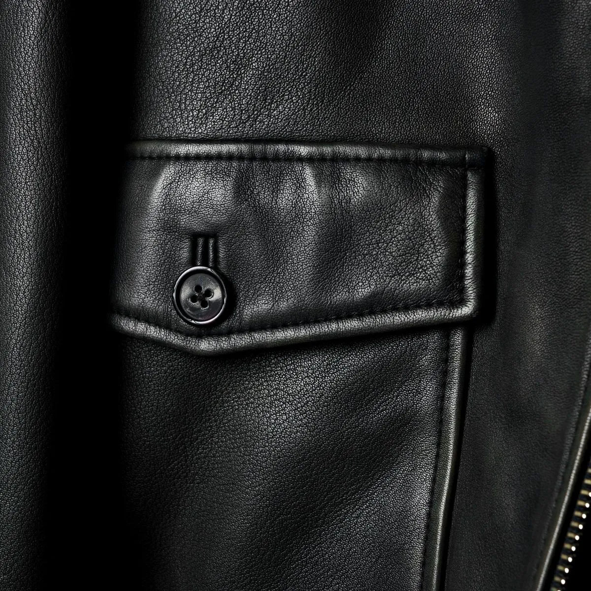 Officine Générale Cesario Lamb Leather Jacket - Black