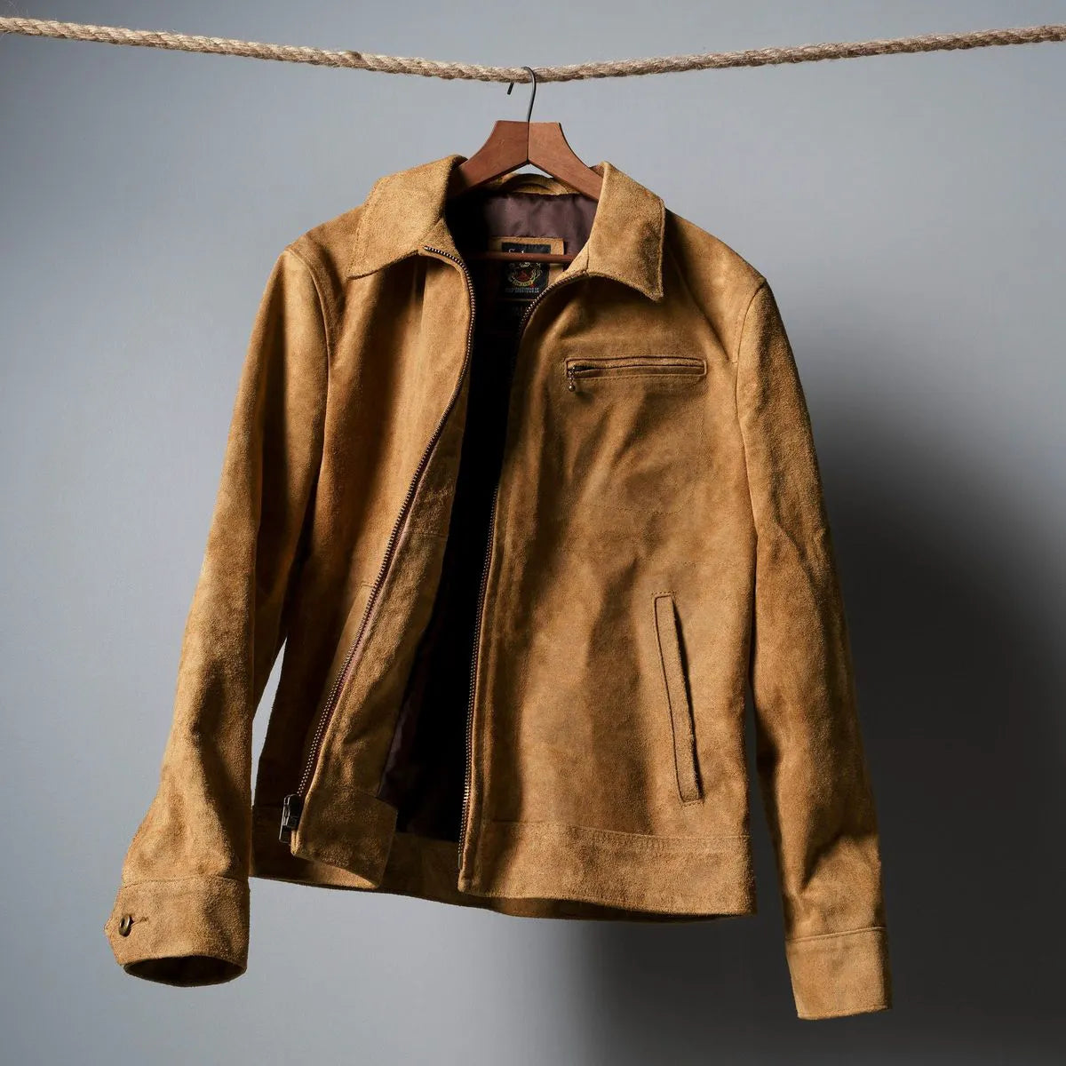 Schott® N.Y.C. x Allen Edmonds Rough-out Suede Jacket - Brown Suede