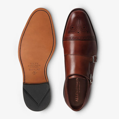 St. John's Double Monk Strap Dress Shoe - Dark Chili Leather