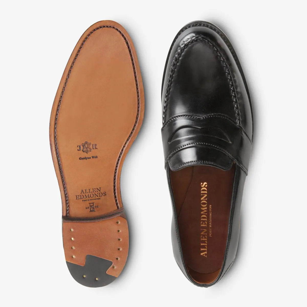 Randolph Shell Cordovan Penny Loafer - Black Cordovan Leather