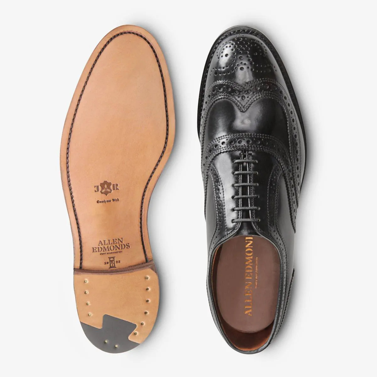 Cambridge Shell Cordovan Wingtip Dress Shoe - Black Cordovan Leather