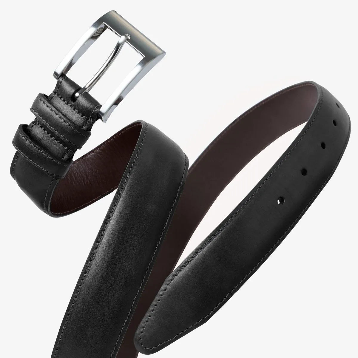 Wide Basic Dress Belt - Black Leather