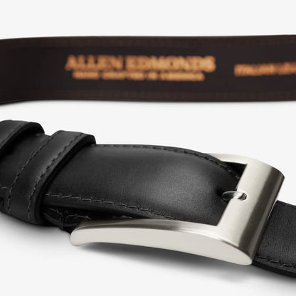 Wide Basic Dress Belt - Black Leather