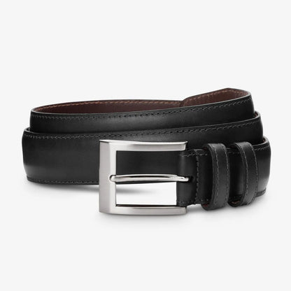 Wide Basic Dress Belt - Black Leather