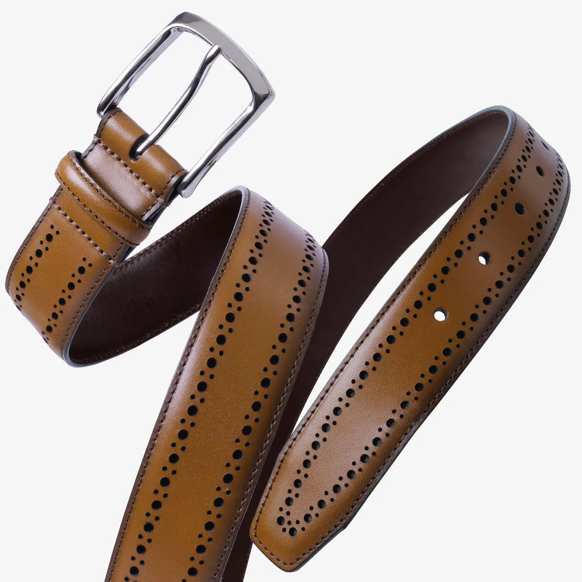 Manistee Dress Belt - Walnut Brown Leather