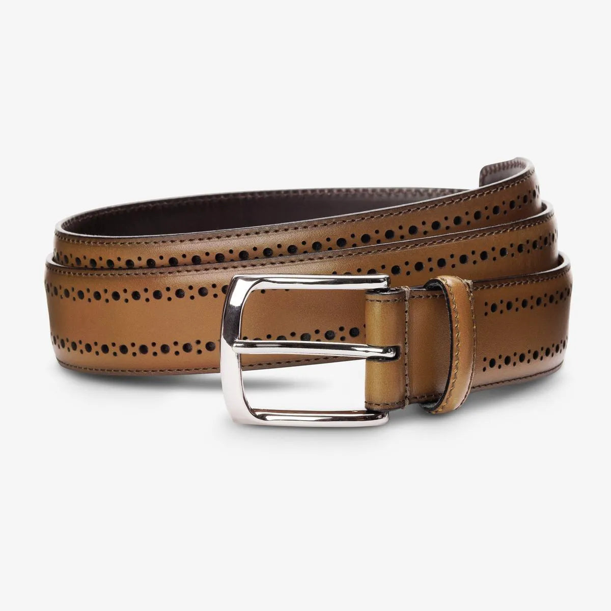Manistee Dress Belt - Walnut Brown Leather