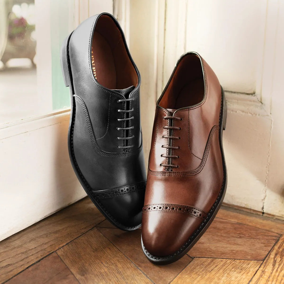 Fifth Avenue Cap-toe Oxford Dress Shoe with Dainite Sole - Coffee Brown Leather