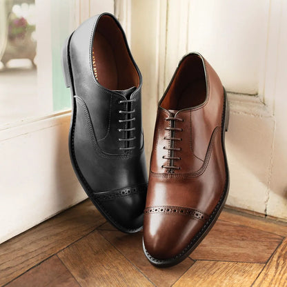 Fifth Avenue Cap-toe Oxford Dress Shoe with Dainite Sole - Coffee Brown Leather