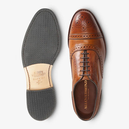 Strand Cap-toe Oxford Dress Shoe with Combination Tap Sole - Walnut Brown Leather