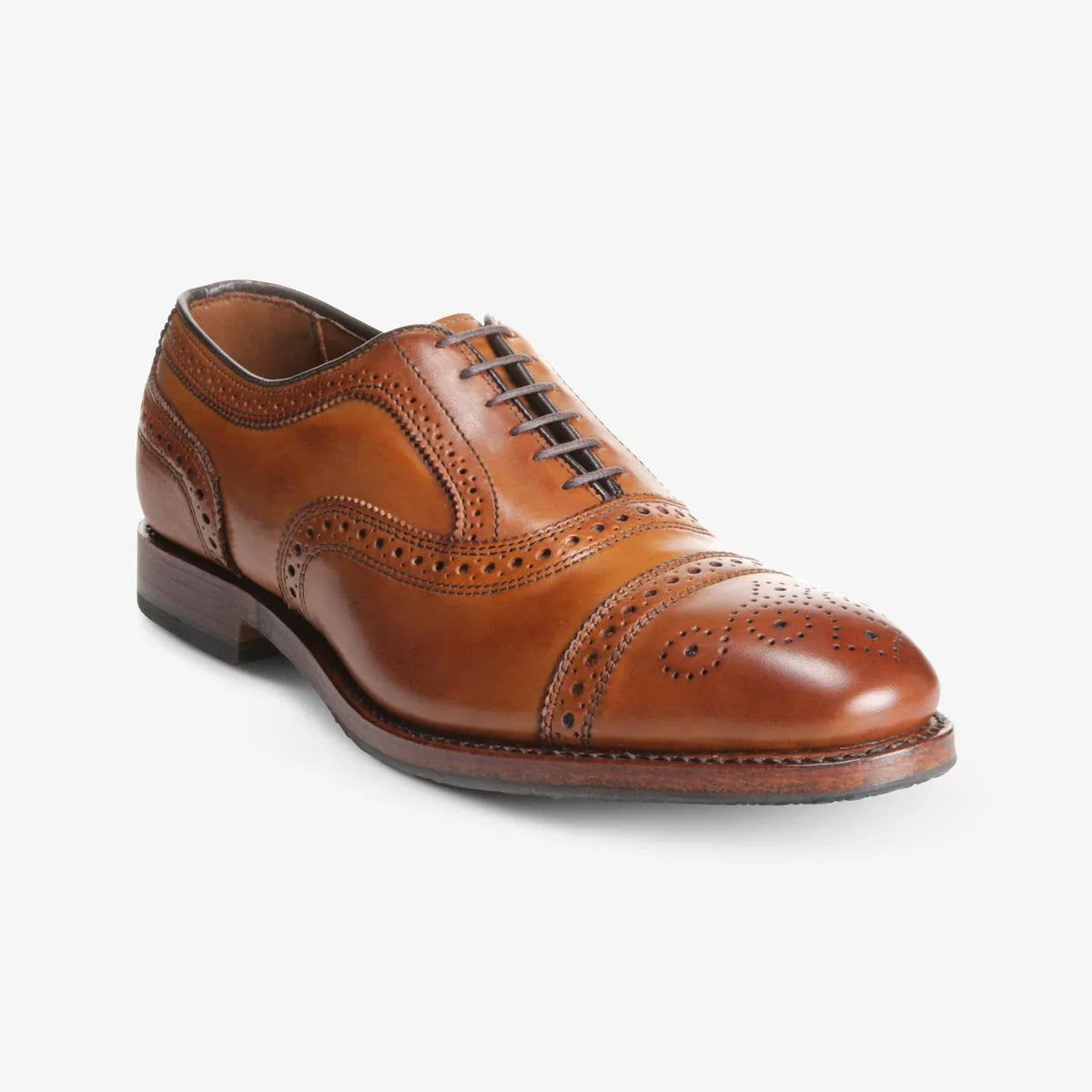 Strand Cap-toe Oxford Dress Shoe with Combination Tap Sole - Walnut Brown Leather