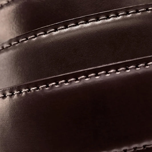 Cordovan Avenue II Dress Belt - Burgundy Cordovan Leather