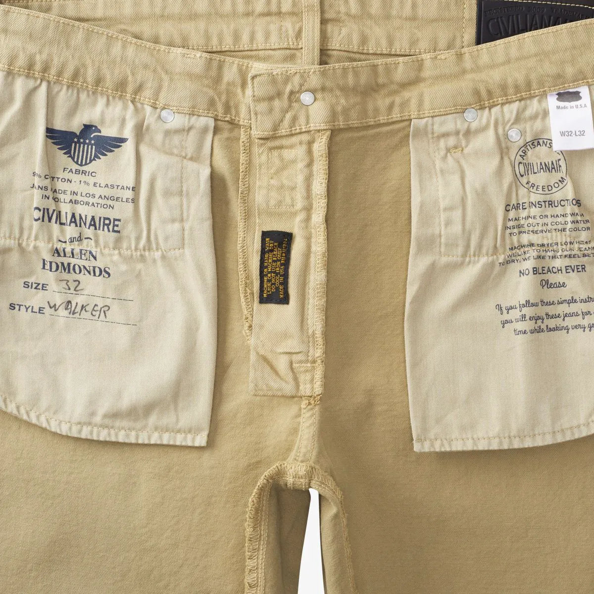 Civilianaire Walker Slim-straight Fit Jeans - Khaki