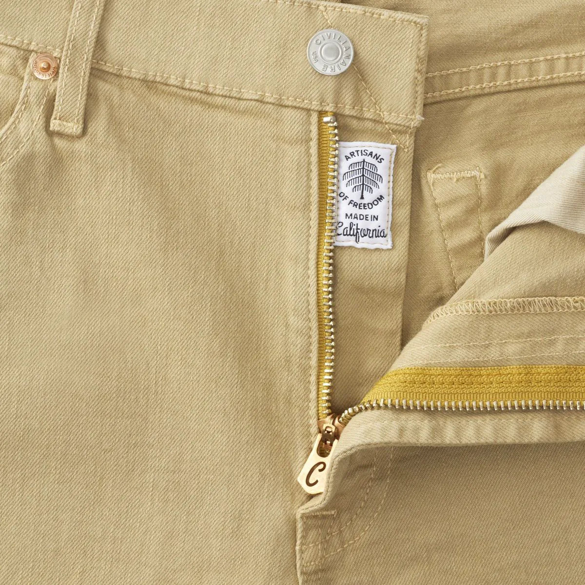 Civilianaire Walker Slim-straight Fit Jeans - Khaki