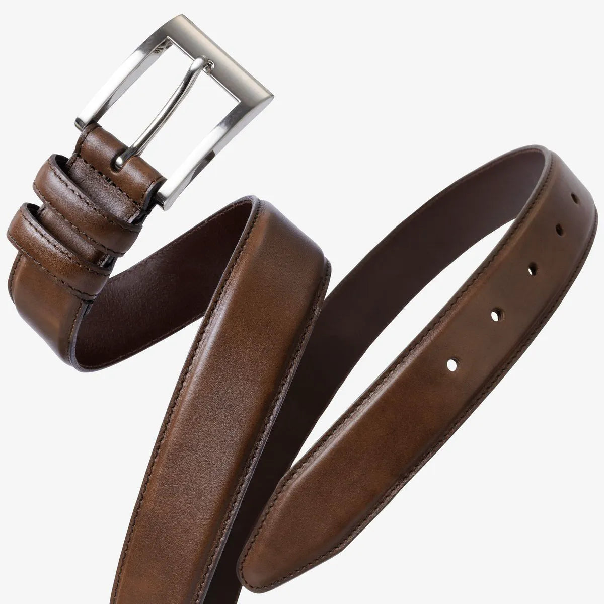 Wide Basic Dress Belt - Coffee Leather