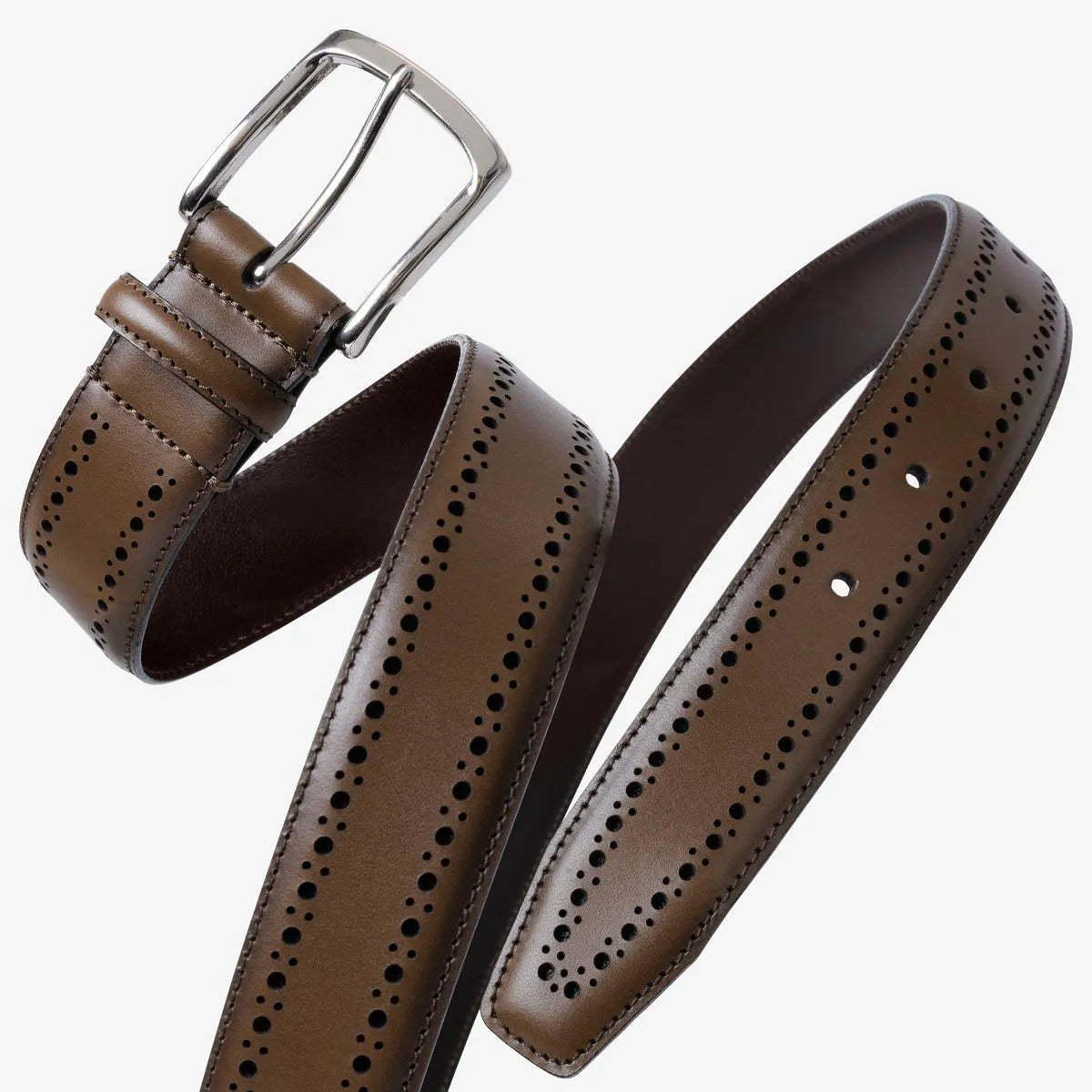 Manistee Dress Belt - Coffee Brown Leather