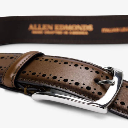 Manistee Dress Belt - Coffee Brown Leather