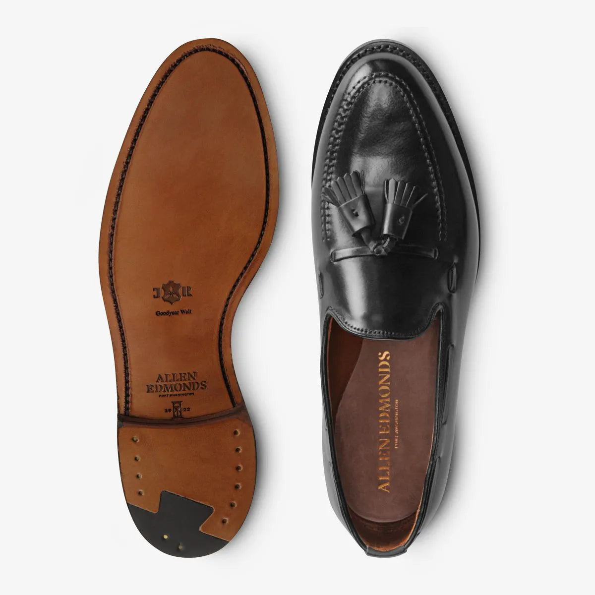 Grayson Shell Cordovan Tassel Loafer - Black Cordovan Leather