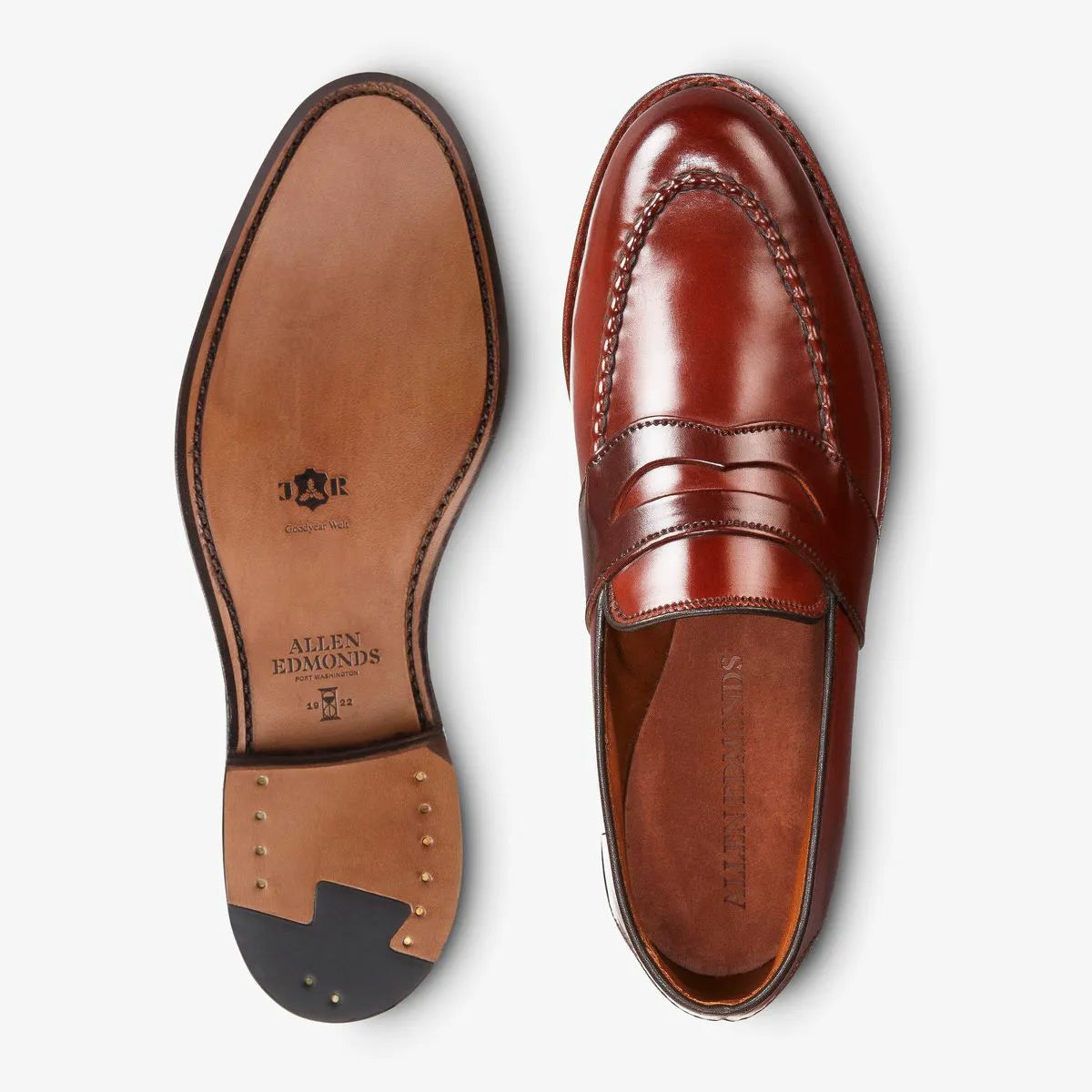 Randolph Shell Cordovan Penny Loafer - Chili Cordovan Leather
