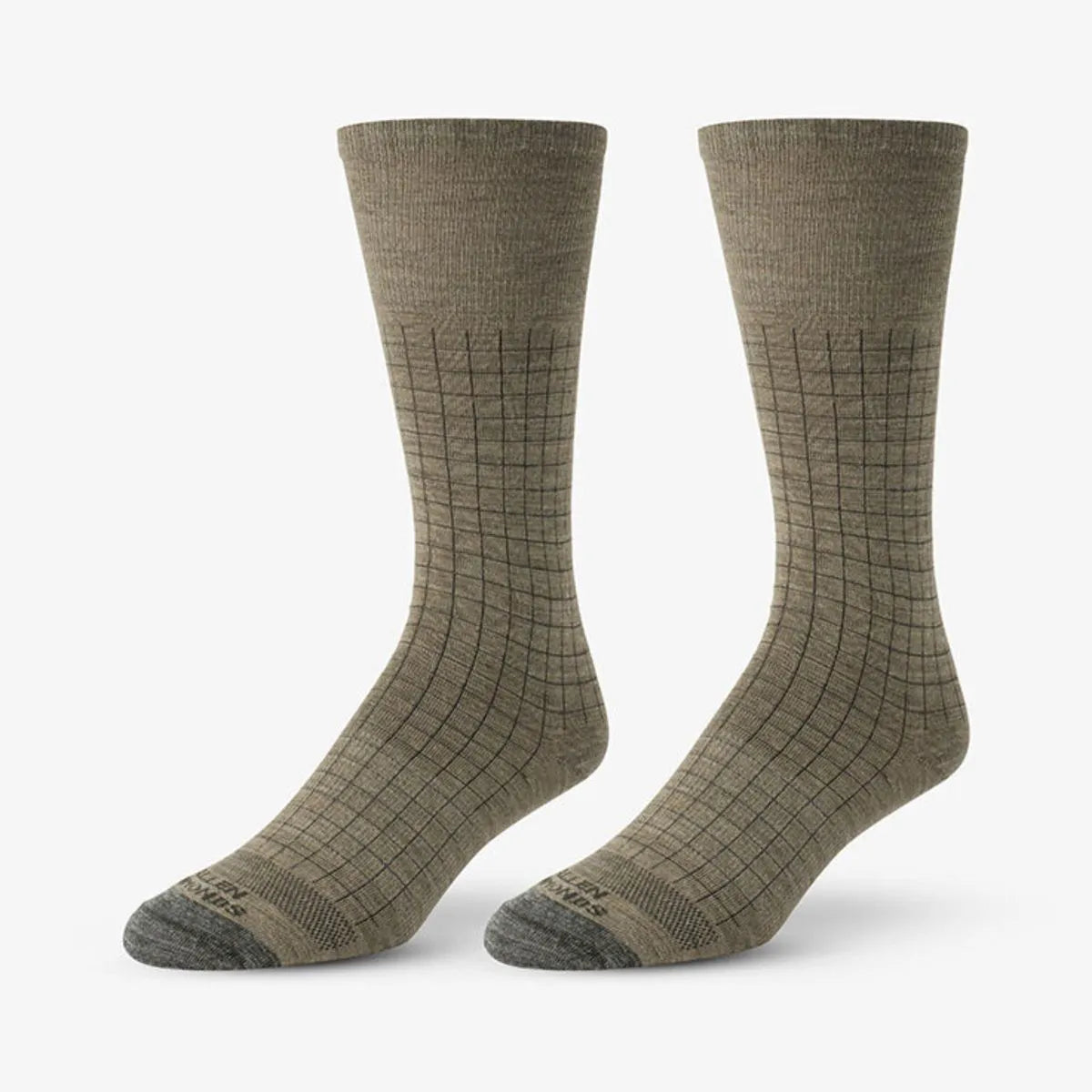 Windowpane Merino Cool Dress Socks - Oatmeal