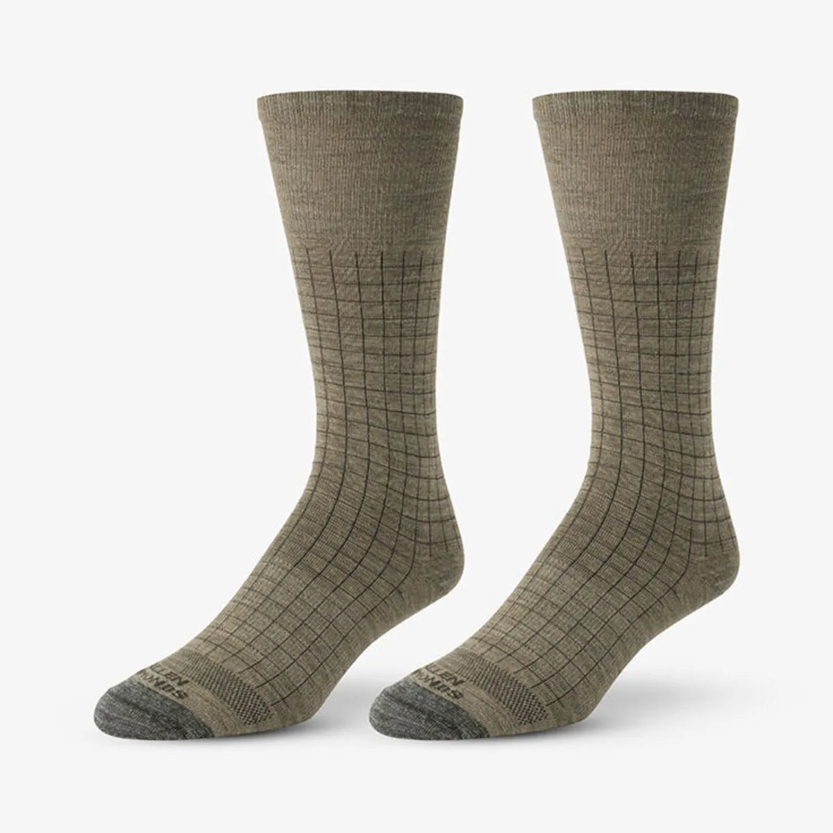 Windowpane Merino Cool Dress Socks - Oatmeal