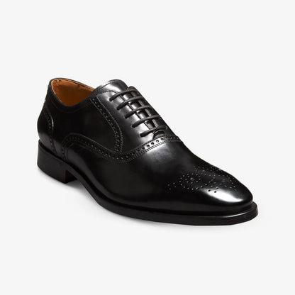 Siena Medallion Oxford Dress Shoe - Black Leather