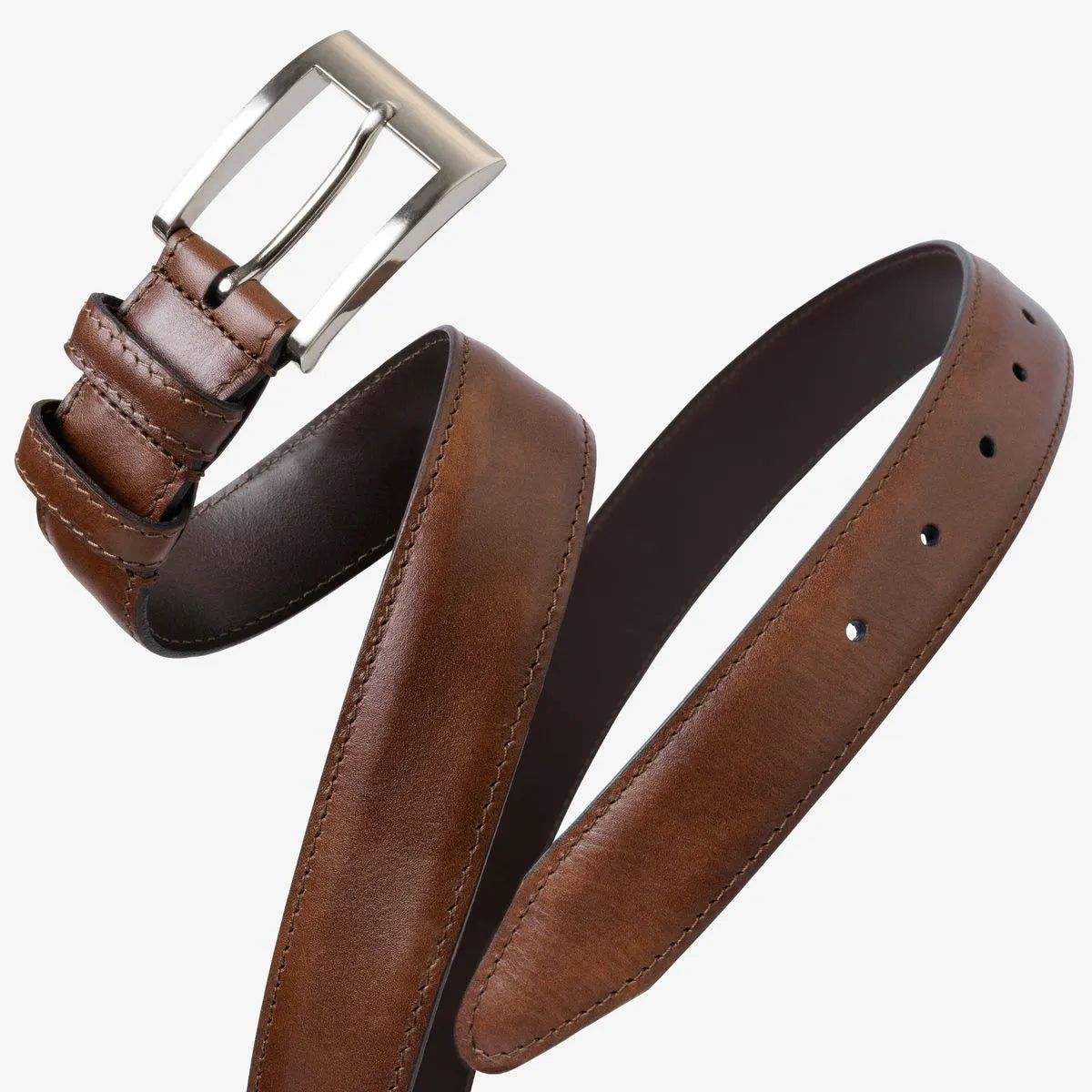 Wide Basic Dress Belt - Chili Leather