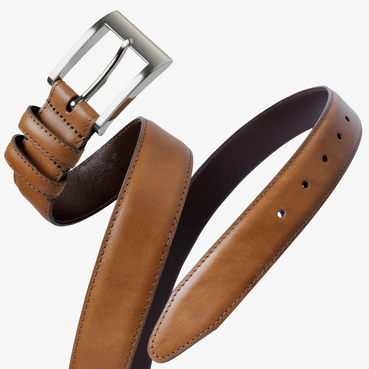 Wide Basic Dress Belt - Dark Walnut Leather