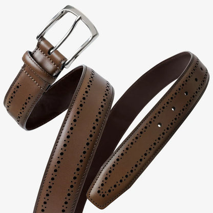Manistee Dress Belt - Brown Leather