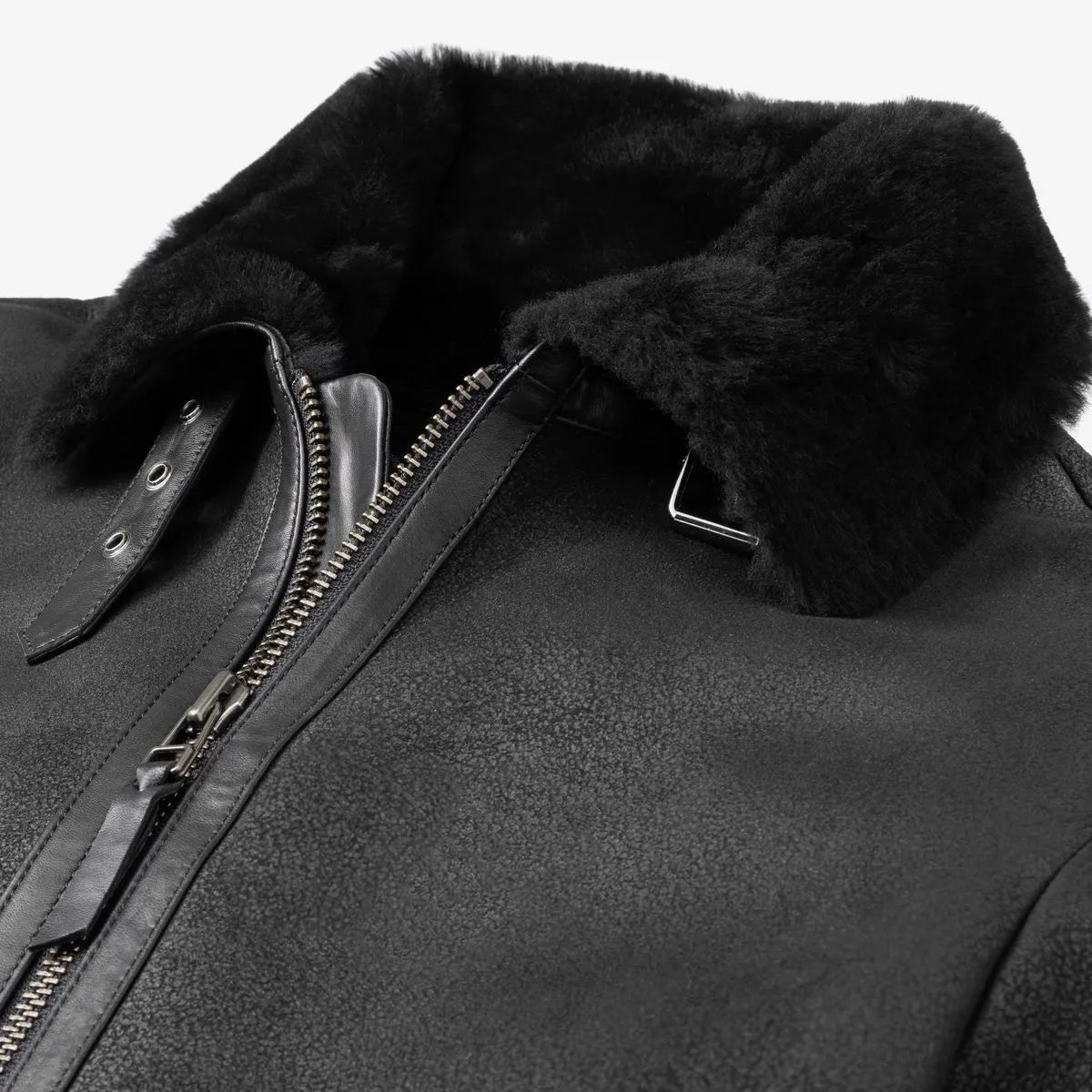 Shearling Bomber Jacket - Black