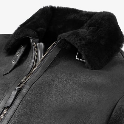 Shearling Bomber Jacket - Black