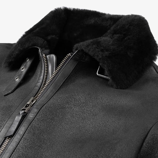 Shearling Bomber Jacket - Black