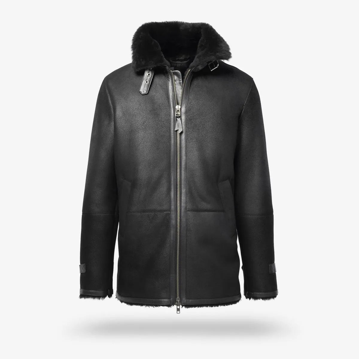 Shearling Bomber Jacket - Black
