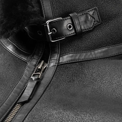 Shearling Bomber Jacket - Black