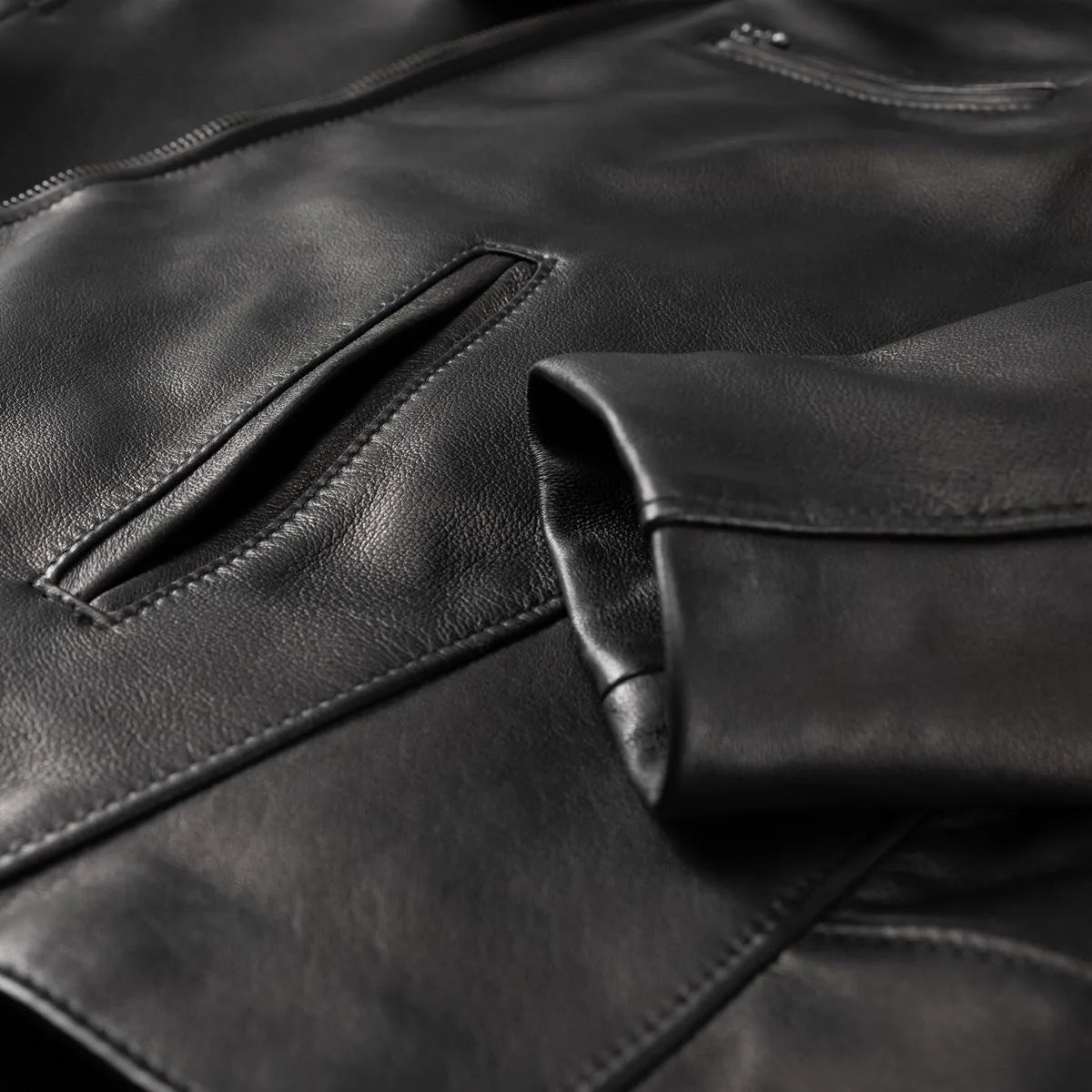 Schott® N.Y.C. X Allen Edmonds Leather Delivery Jacket - Black