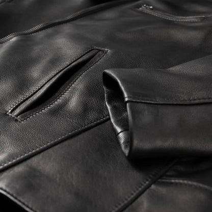 Schott® N.Y.C. X Allen Edmonds Leather Delivery Jacket - Black