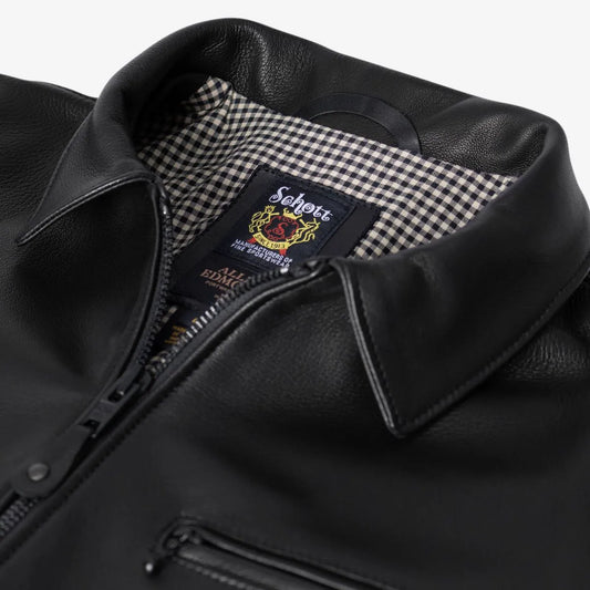 Schott® N.Y.C. X Allen Edmonds Leather Delivery Jacket - Black