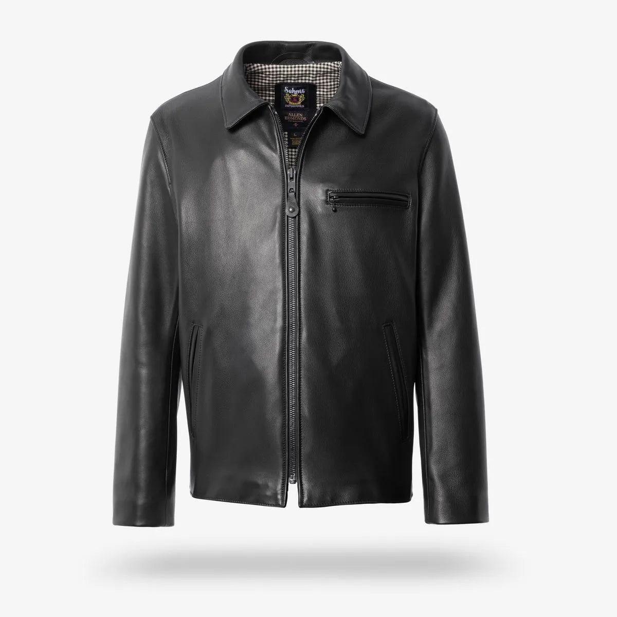 Schott® N.Y.C. X Allen Edmonds Leather Delivery Jacket - Black