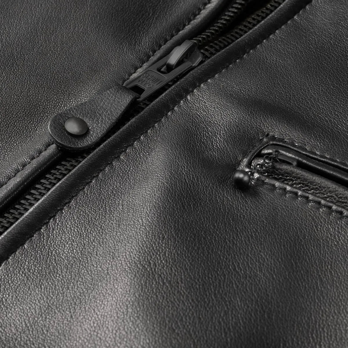 Schott® N.Y.C. X Allen Edmonds Leather Delivery Jacket - Black