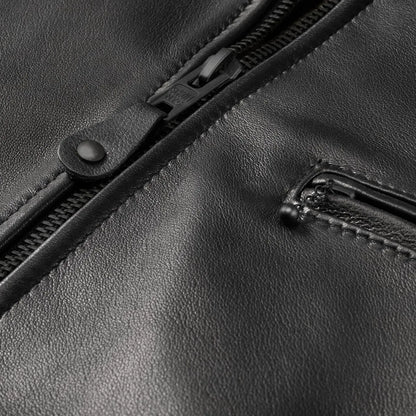 Schott® N.Y.C. X Allen Edmonds Leather Delivery Jacket - Black